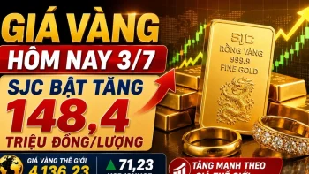 أسعار الذهب اليوم، 3 يوليو: ارتفعت أسعار الذهب في شركات SJC وBTMC وPNJ وDOJI بما يتماشى مع أسعار الذهب العالمية.