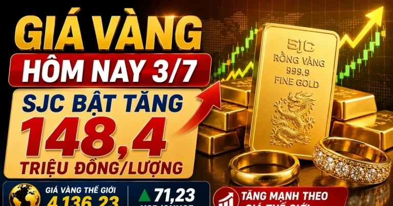 أسعار الذهب اليوم، 3 يوليو: ارتفعت أسعار الذهب في شركات SJC وBTMC وPNJ وDOJI بما يتماشى مع أسعار الذهب العالمية.