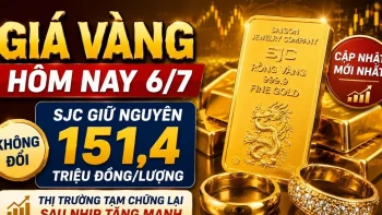 أسعار الذهب اليوم، 6 يوليو: SJC، BTMC، DOJI، PNJ بدون تغيير، في انتظار الإشارات في بداية الأسبوع.