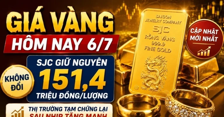 أسعار الذهب اليوم، 6 يوليو: SJC، BTMC، DOJI، PNJ بدون تغيير، في انتظار الإشارات في بداية الأسبوع.