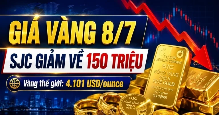 أسعار الذهب اليوم، 8 يوليو: انخفضت أسعار الذهب في شركات SJC وBTMC وPNJ وDOJI بما يتماشى مع أسعار الذهب العالمية.